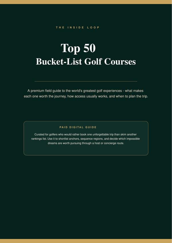 The Inside Loop Top 50 Bucket-List Golf Courses — guide cover
